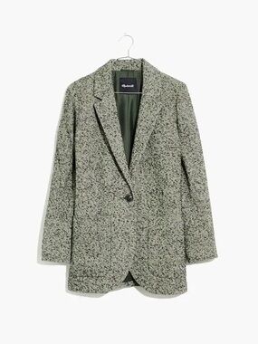 Madewell Larsen Blazer in Dark Forest Textured Twill